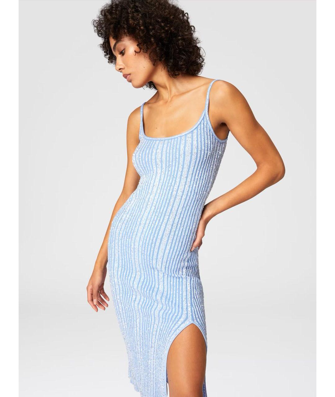 MISSONI Голубое вискозное коктейльное платье, фото 4