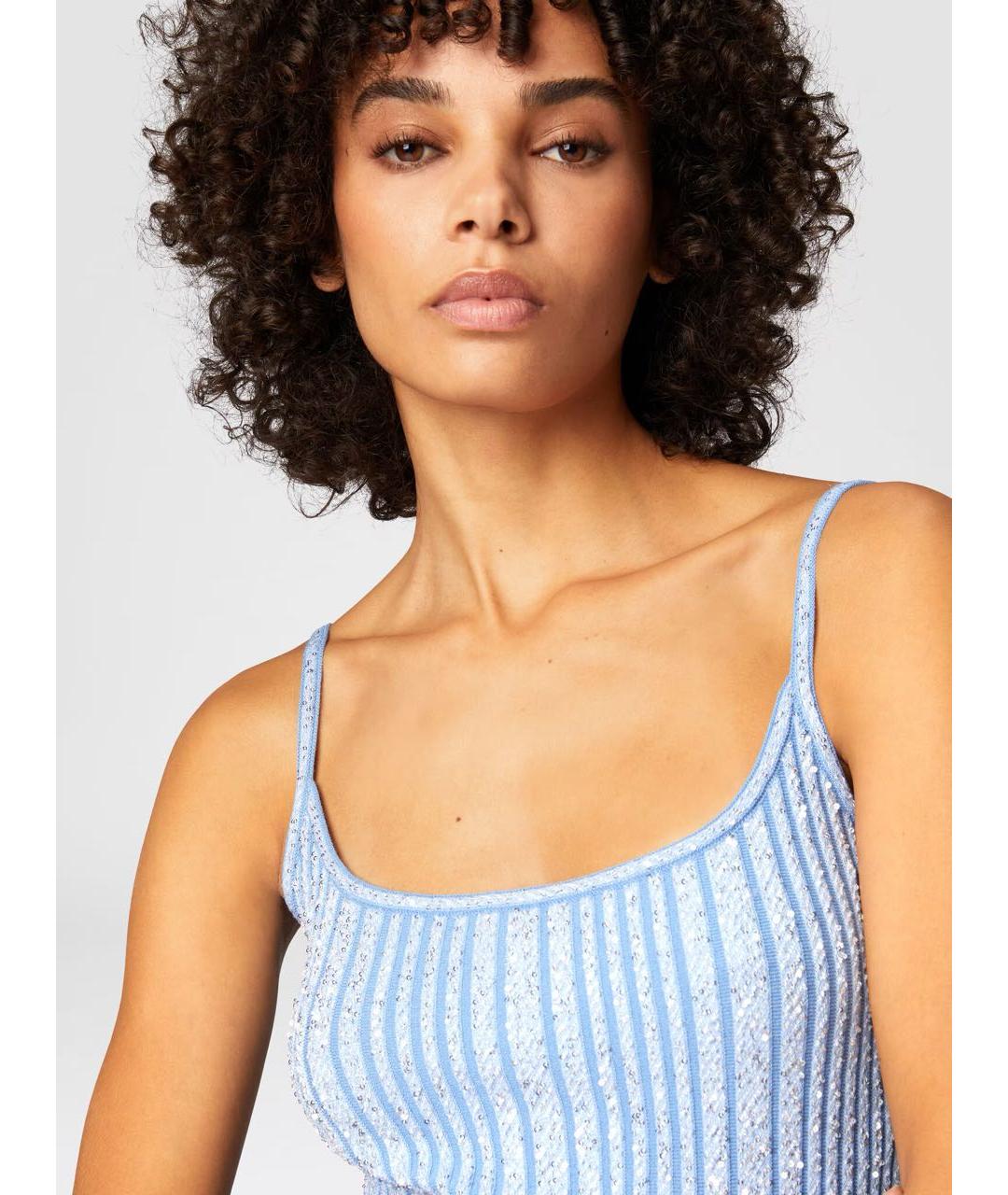MISSONI Голубое вискозное коктейльное платье, фото 5