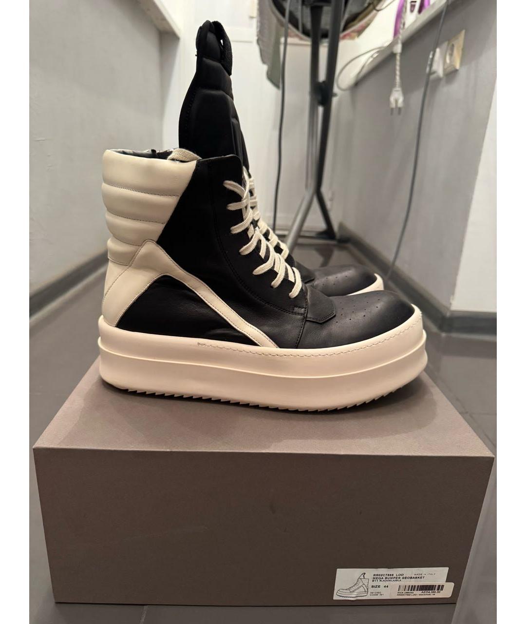 RICK OWENS Черные кожаные высокие ботинки, фото 9