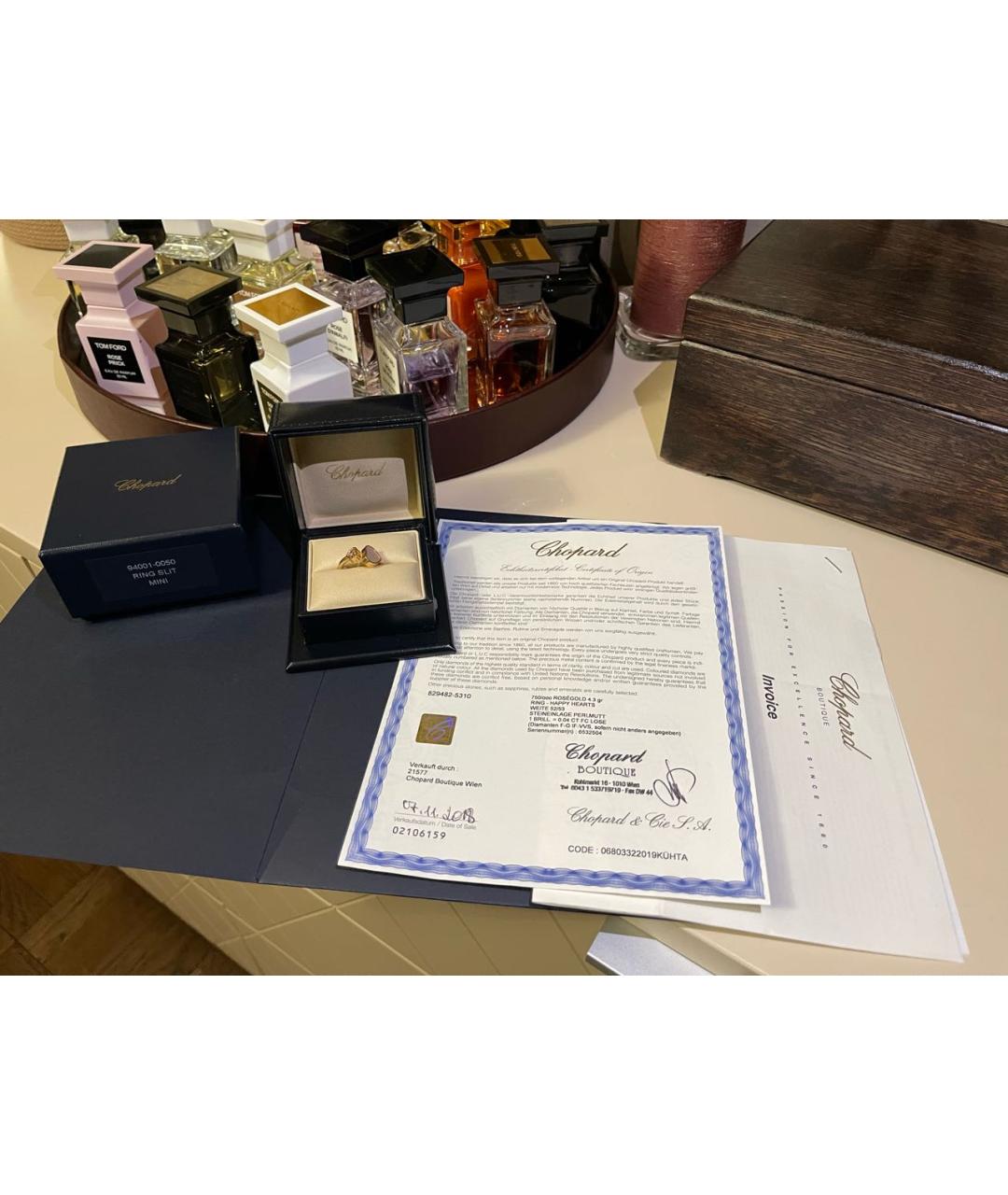 CHOPARD Белое кольцо из розового золота, фото 4