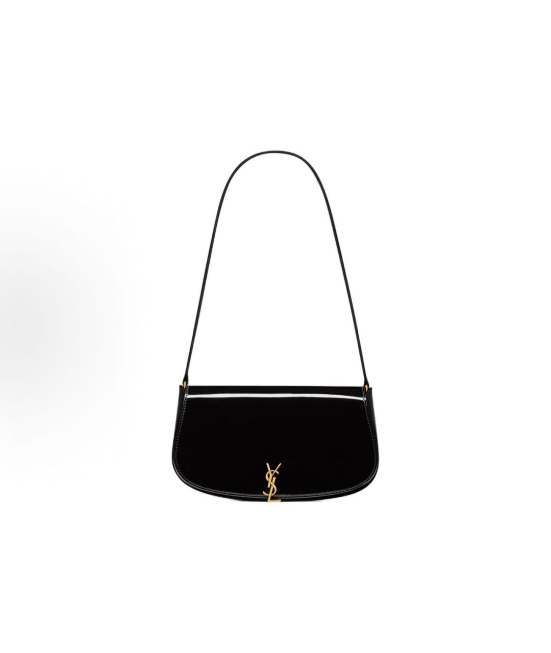 SAINT LAURENT Черная кожаная сумка с короткими ручками, фото 1