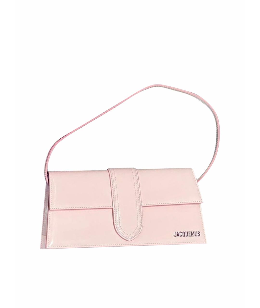 JACQUEMUS Розовая сумка через плечо из лакированной кожи, фото 1