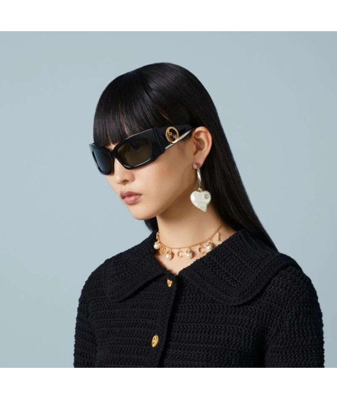 GUCCI Черные пластиковые солнцезащитные очки, фото 5