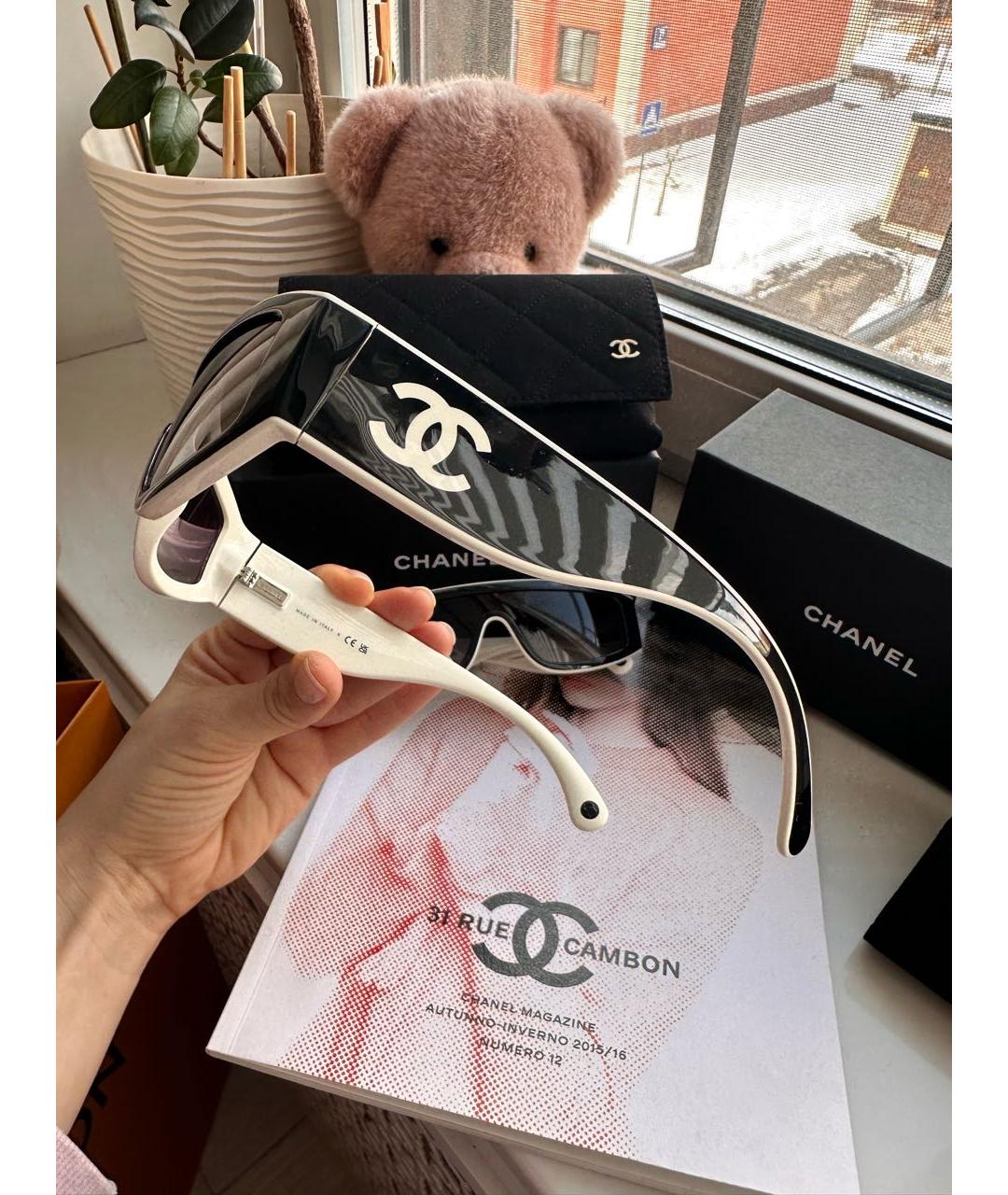 CHANEL Черные пластиковые солнцезащитные очки, фото 2