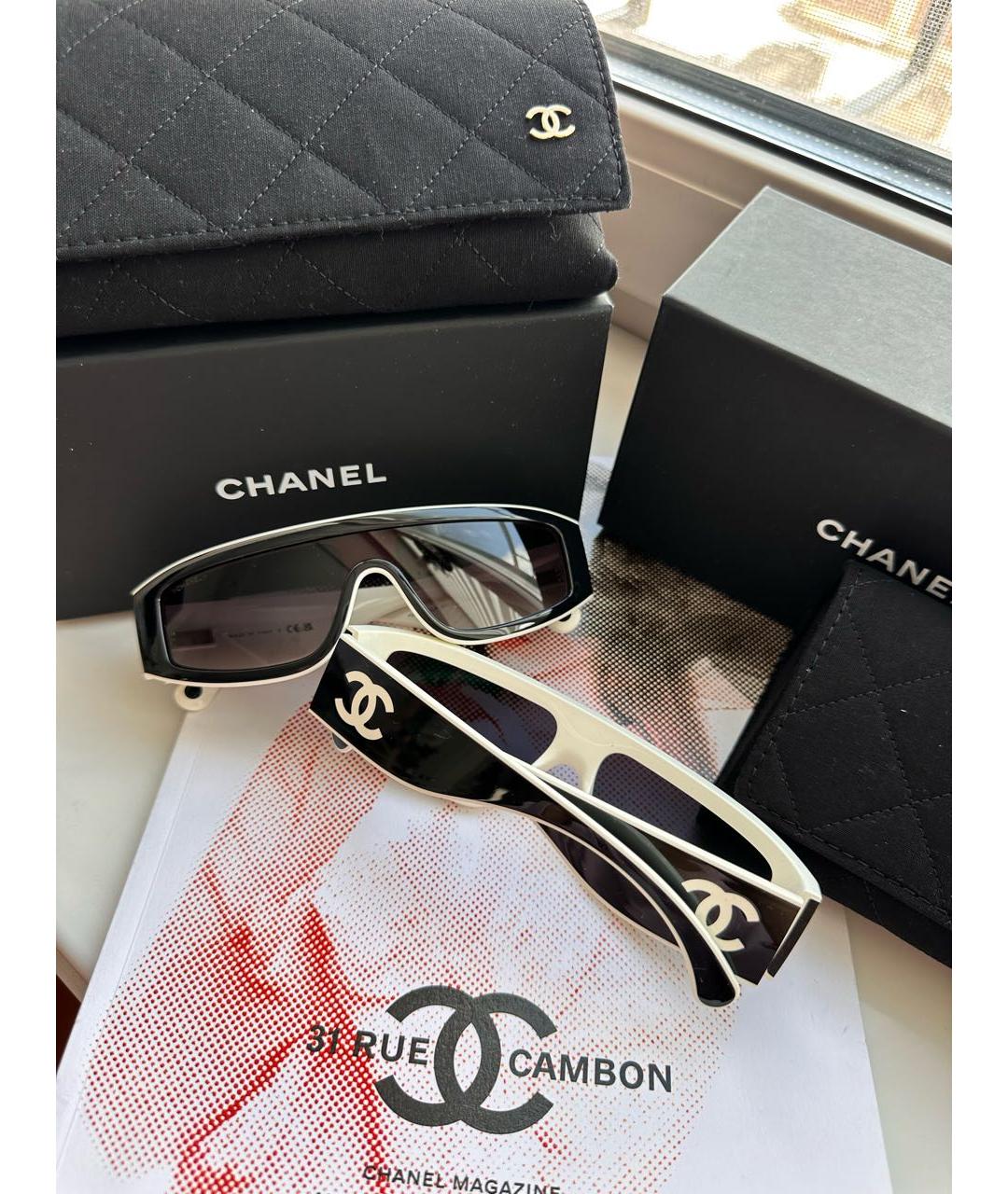 CHANEL Черные пластиковые солнцезащитные очки, фото 4