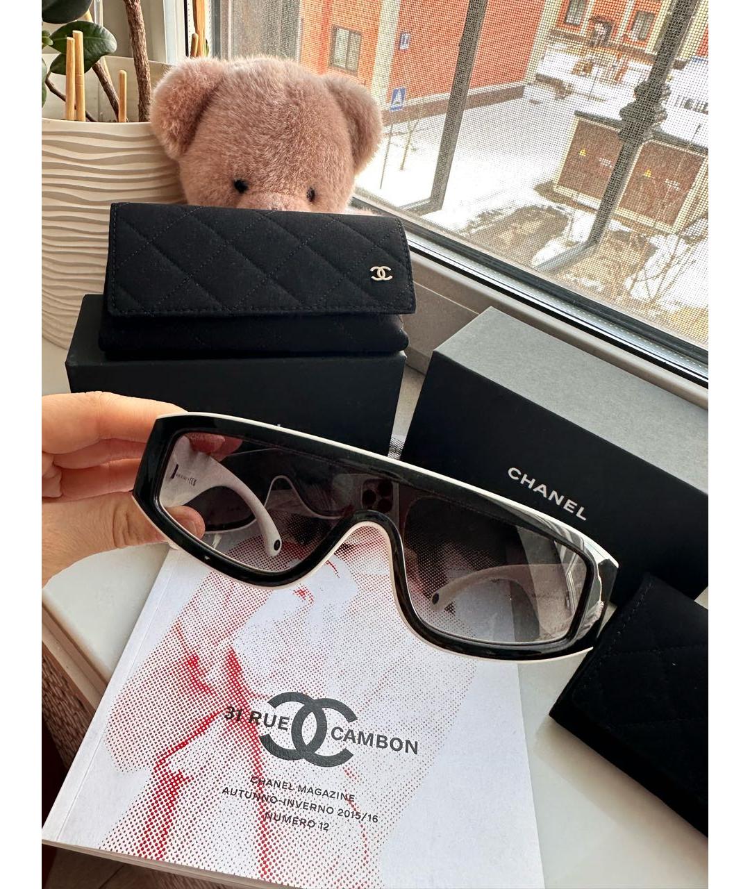 CHANEL Черные пластиковые солнцезащитные очки, фото 5