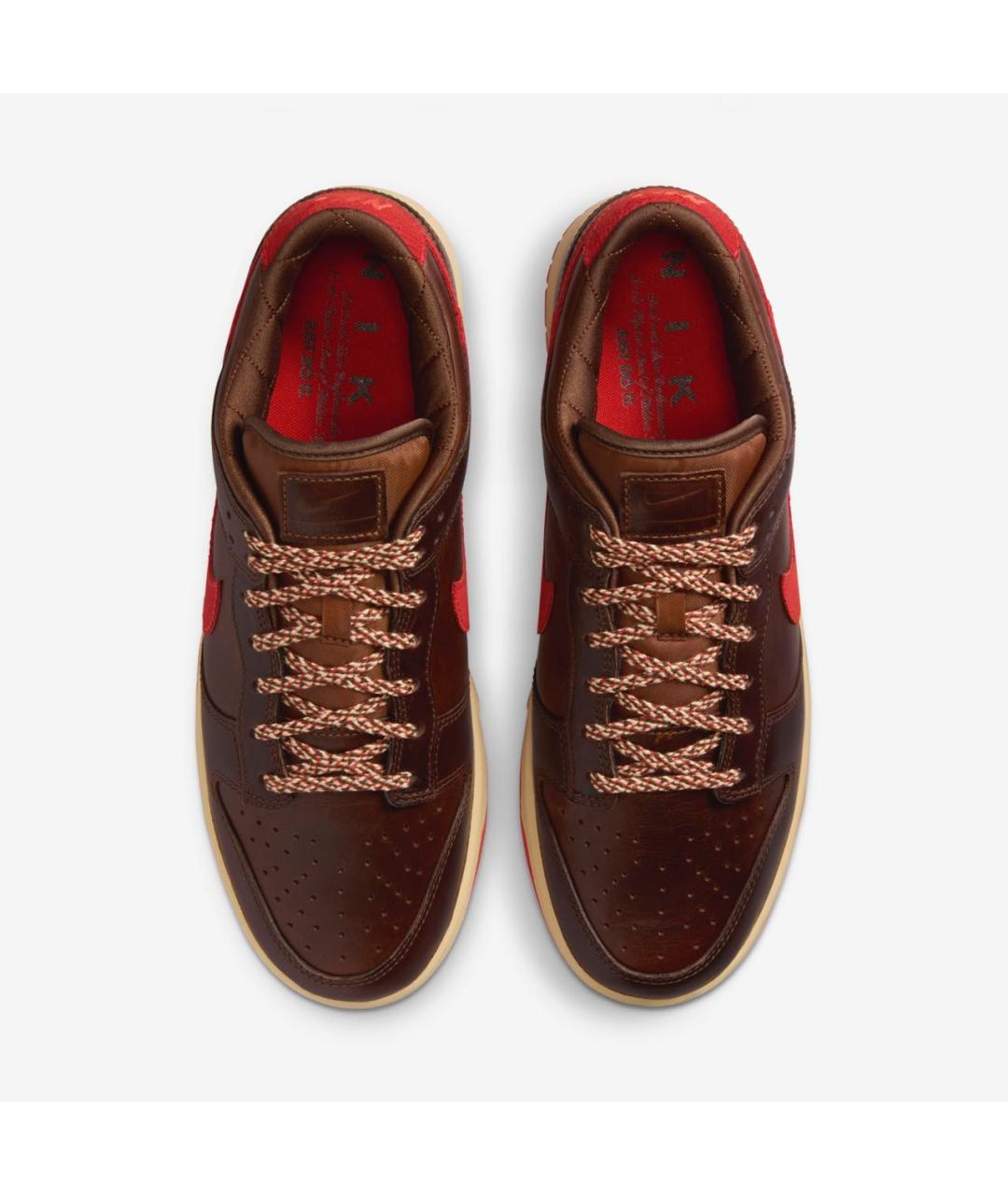 NIKE Коричневые кожаные низкие кроссовки / кеды, фото 3