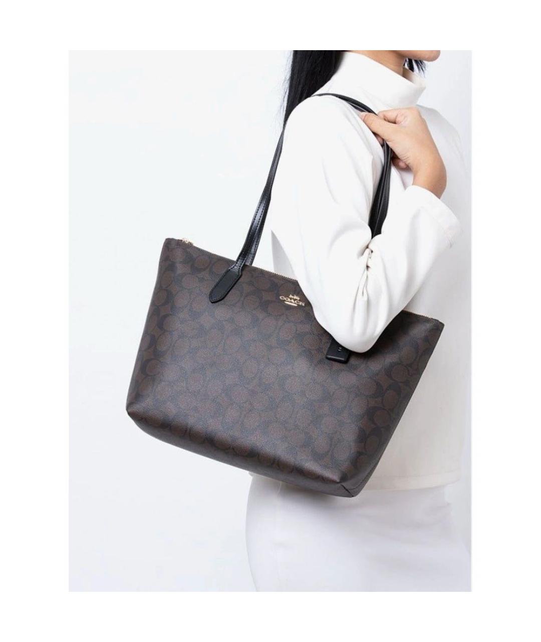 COACH Коричневая сумка тоут, фото 2