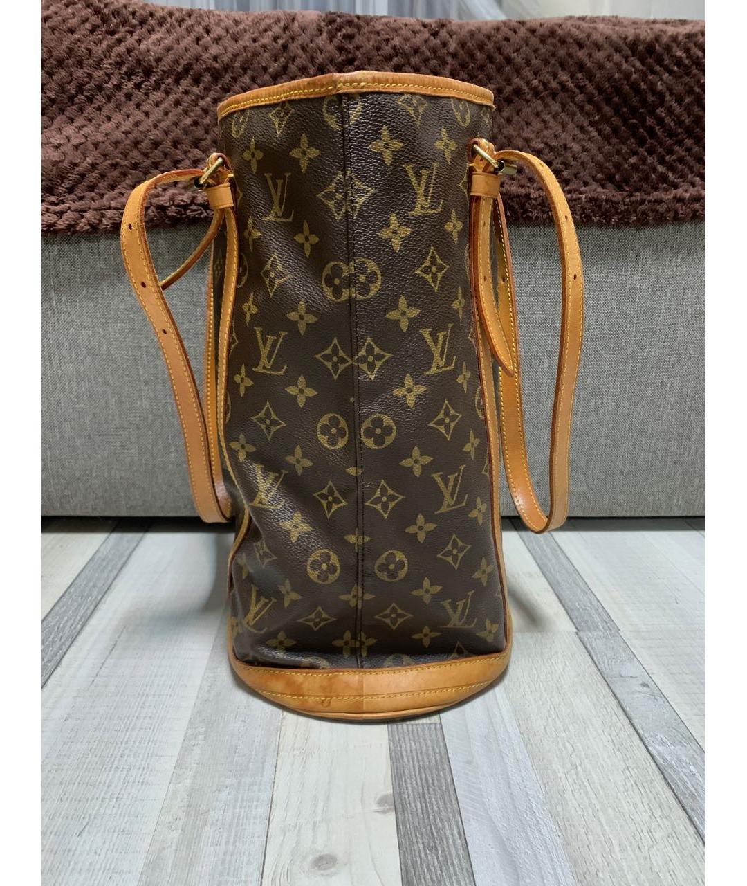 LOUIS VUITTON Коричневая кожаная сумка тоут, фото 2