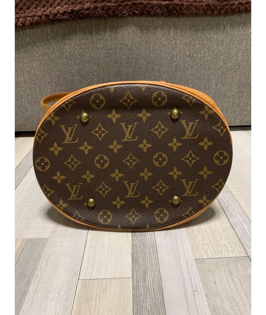 LOUIS VUITTON Коричневая кожаная сумка тоут, фото 5