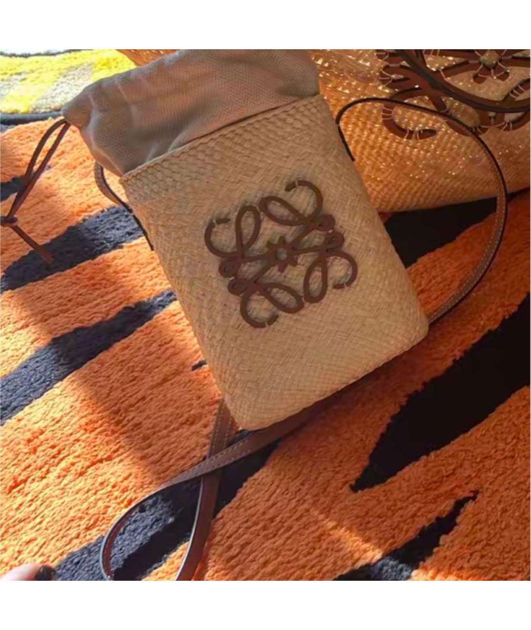 LOEWE Бежевая пляжная сумка, фото 5