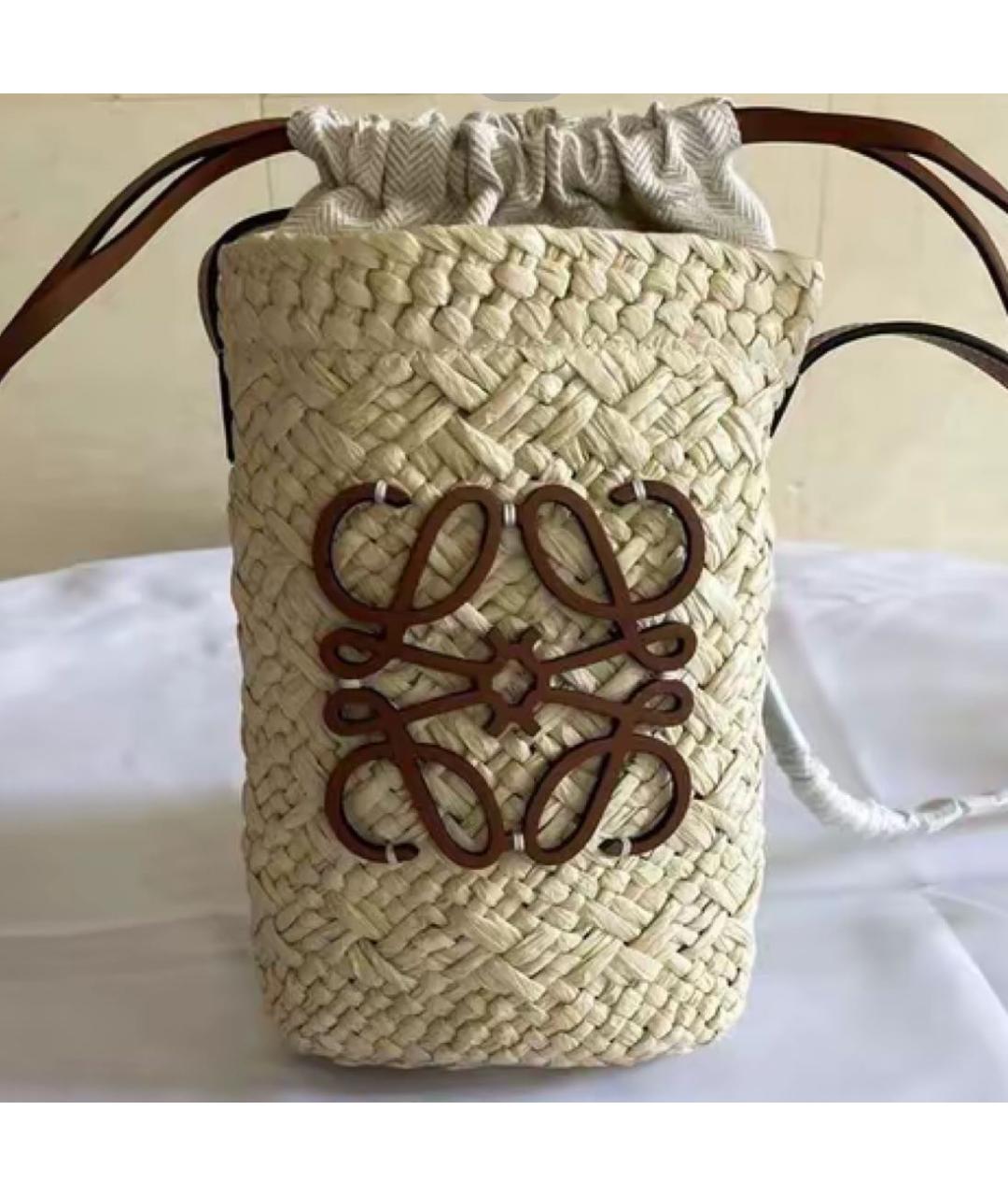 LOEWE Бежевая пляжная сумка, фото 6