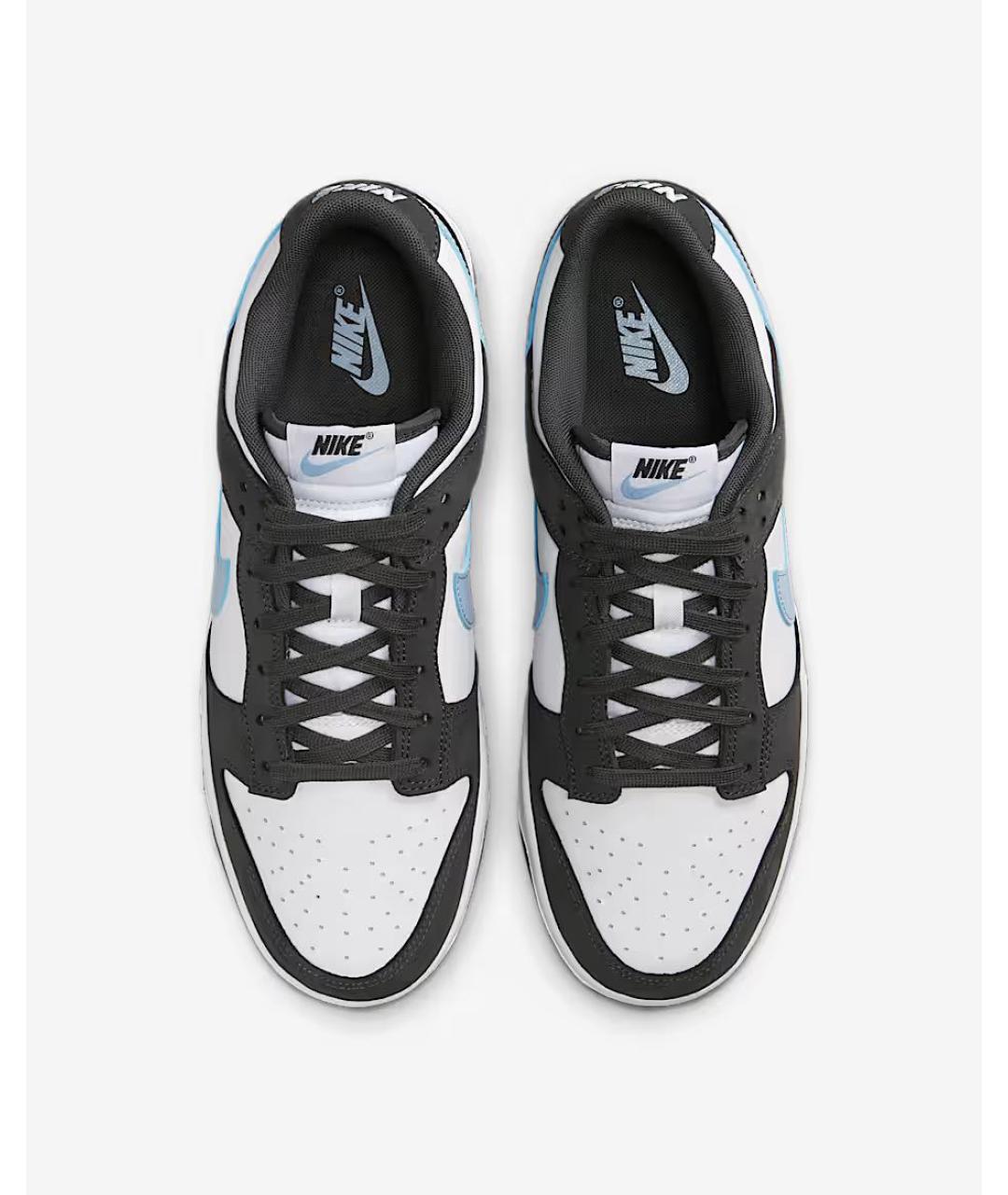 NIKE Антрацитовые кожаные низкие кроссовки / кеды, фото 3