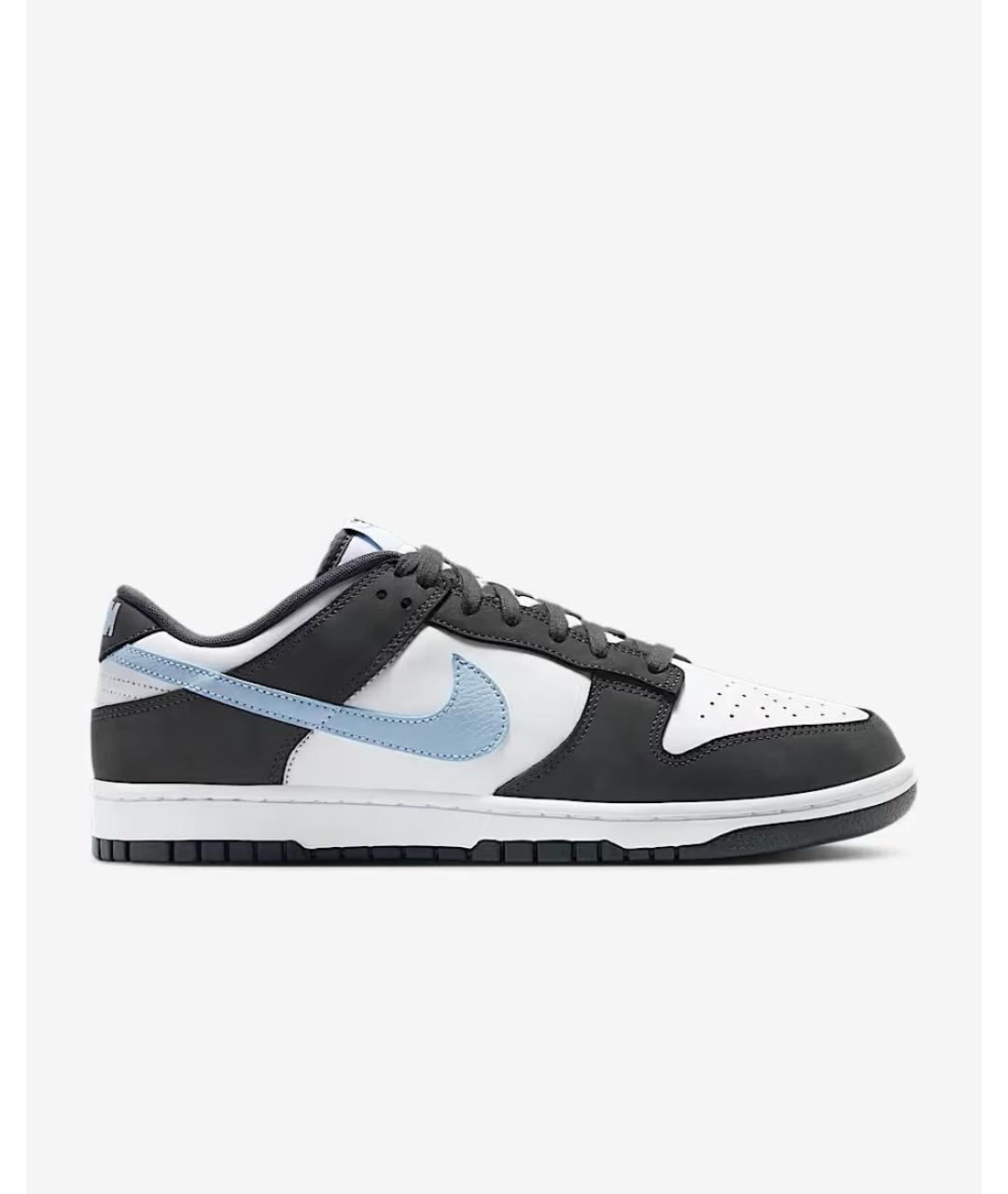NIKE Антрацитовые кожаные низкие кроссовки / кеды, фото 5