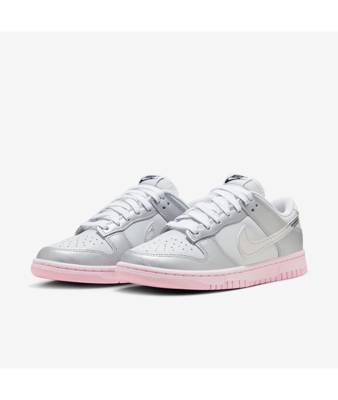 NIKE Серебряные кожаные кроссовки, фото 2