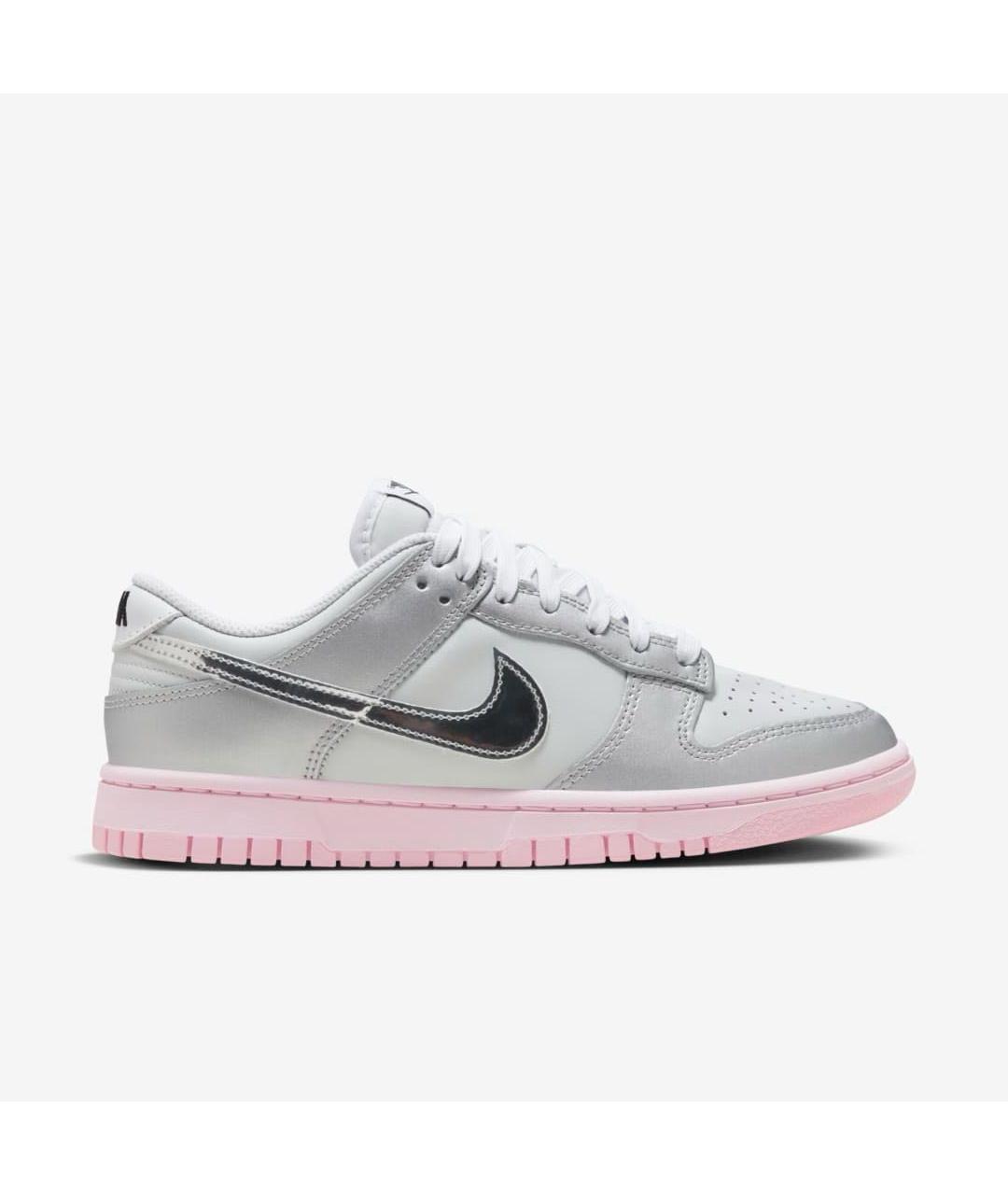 NIKE Серебряные кожаные кроссовки, фото 5