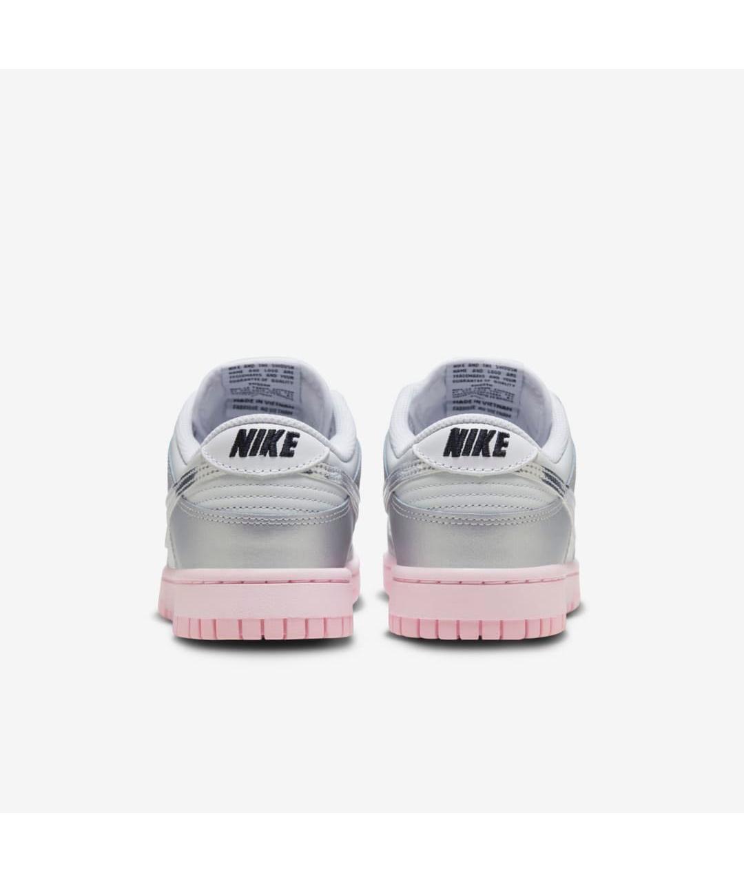 NIKE Серебряные кожаные кроссовки, фото 4