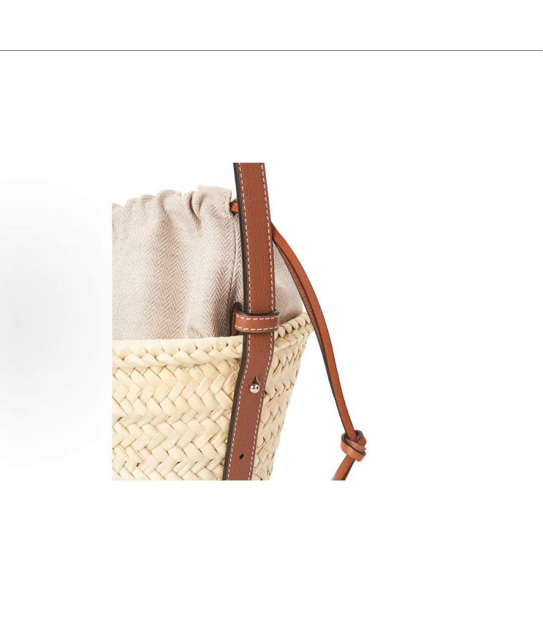 LOEWE Бежевая пелетеная пляжная сумка, фото 5