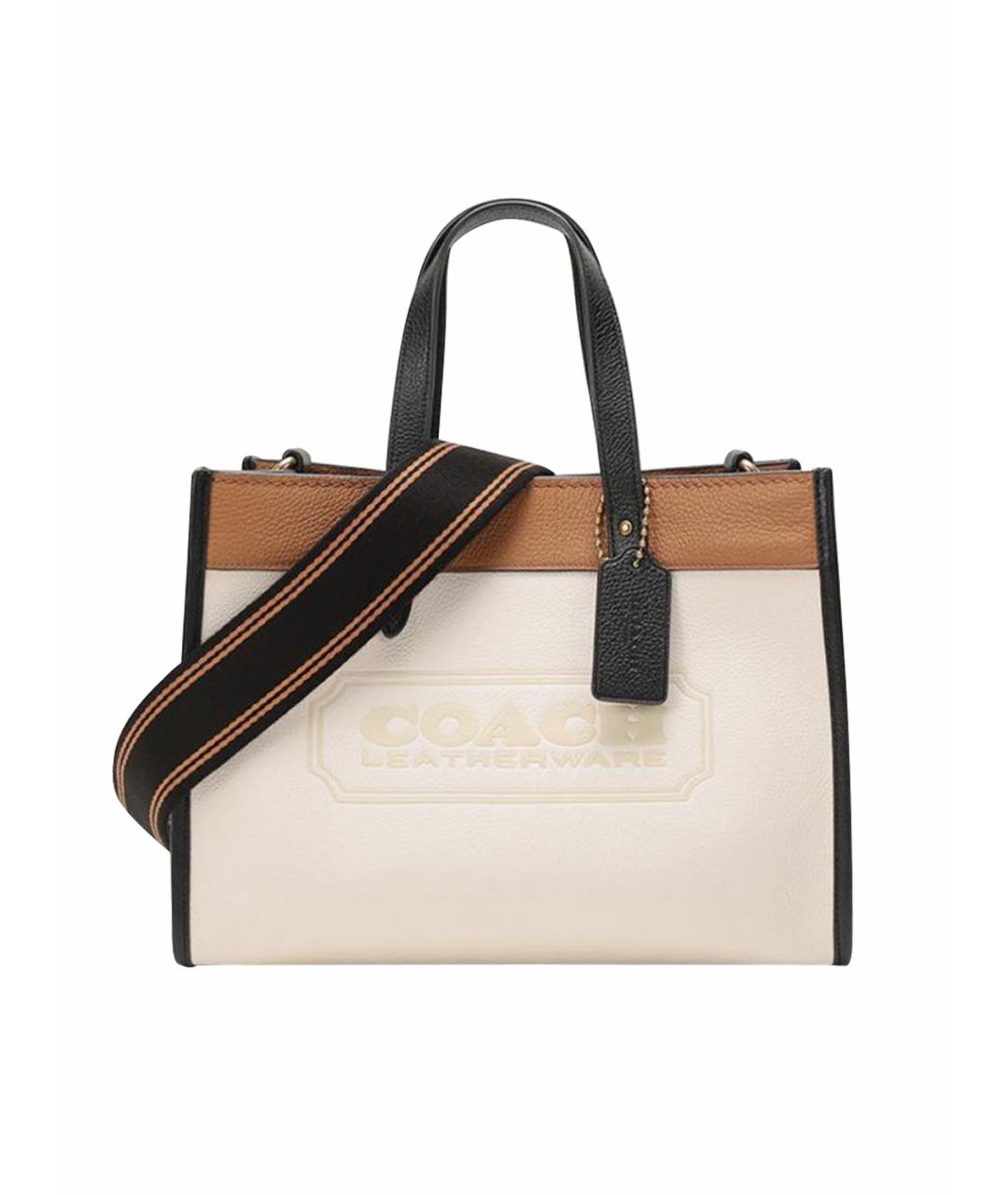 COACH Бежевая кожаная сумка тоут, фото 1