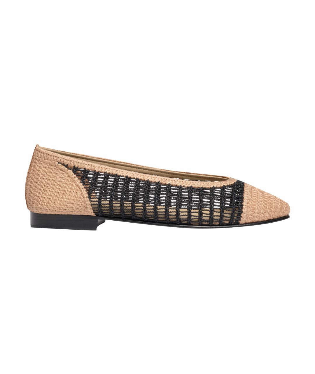 CHANEL Черные текстильные балетки, фото 1