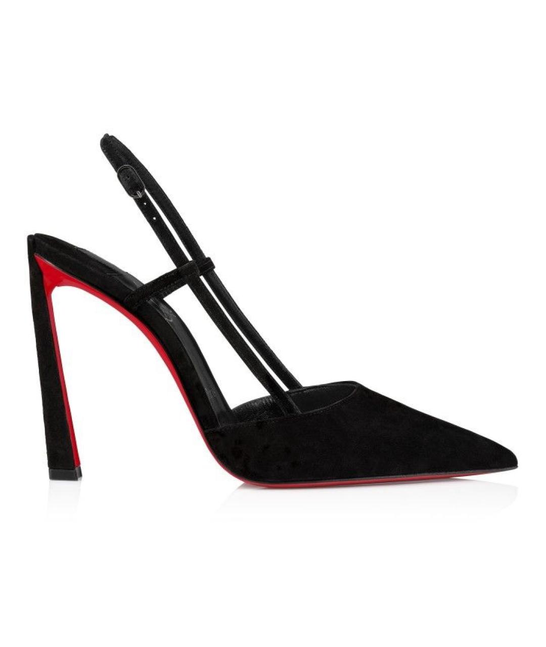CHRISTIAN LOUBOUTIN Черные кожаные туфли, фото 1