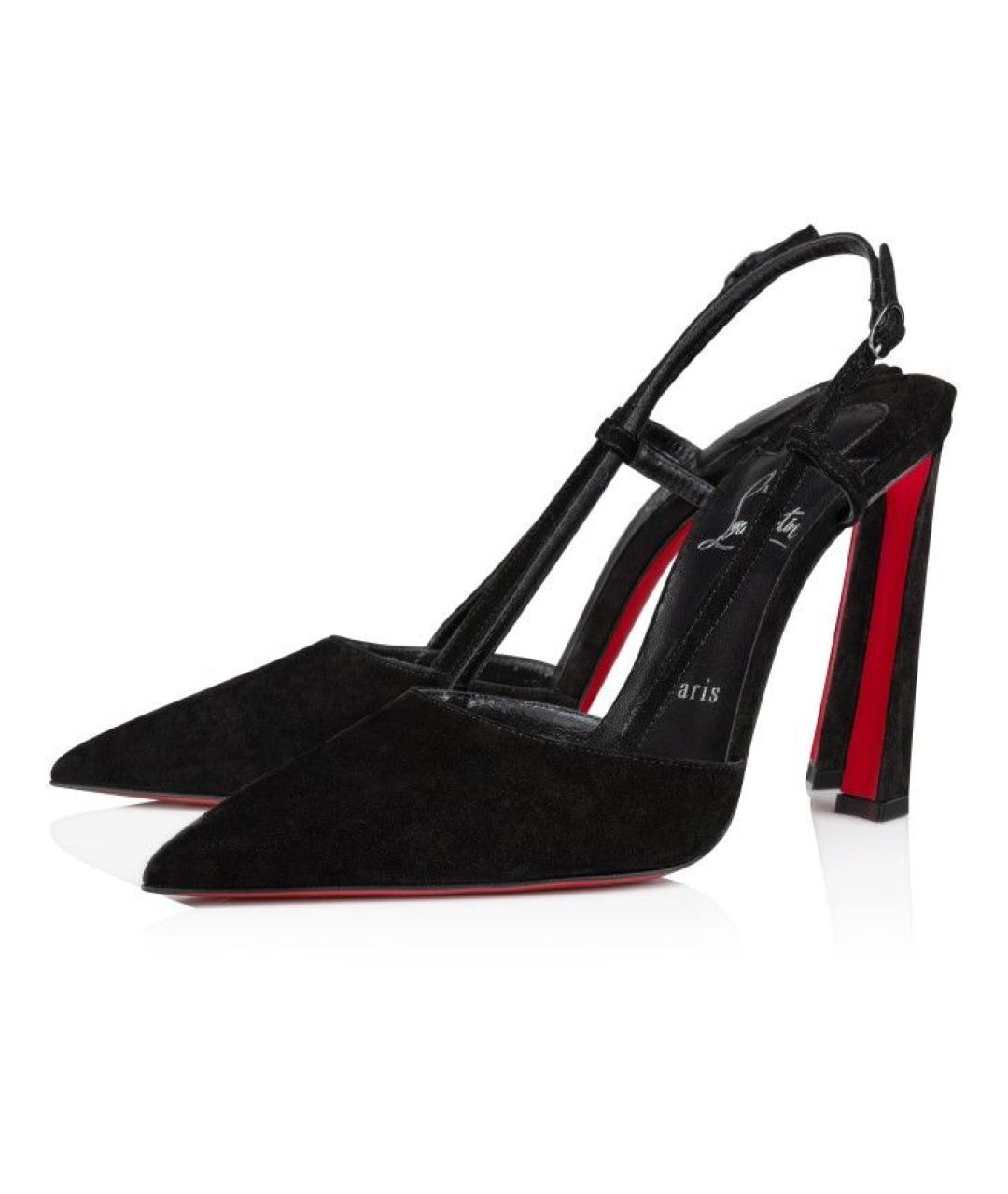 CHRISTIAN LOUBOUTIN Черные кожаные туфли, фото 2