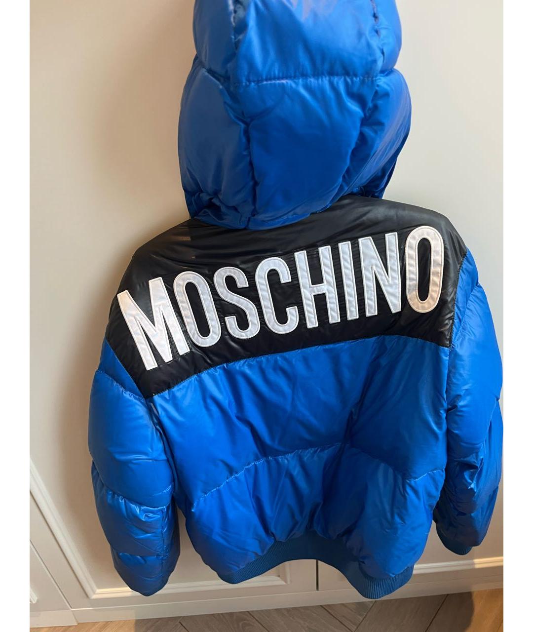 MOSCHINO Синяя полиамидовая куртка, фото 2