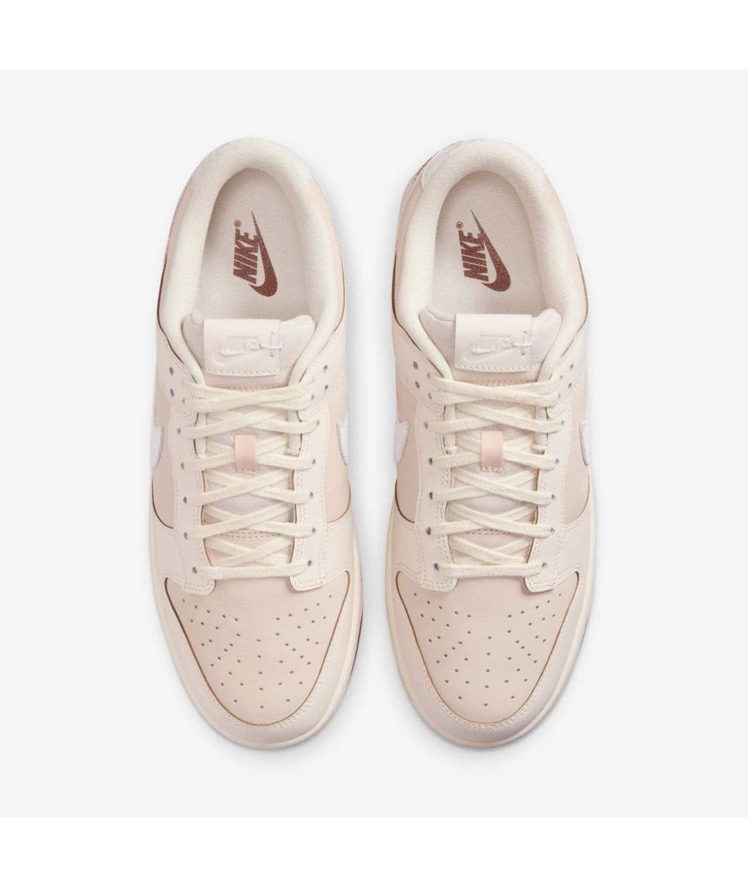 NIKE Бежевые кожаные низкие кроссовки / кеды, фото 3