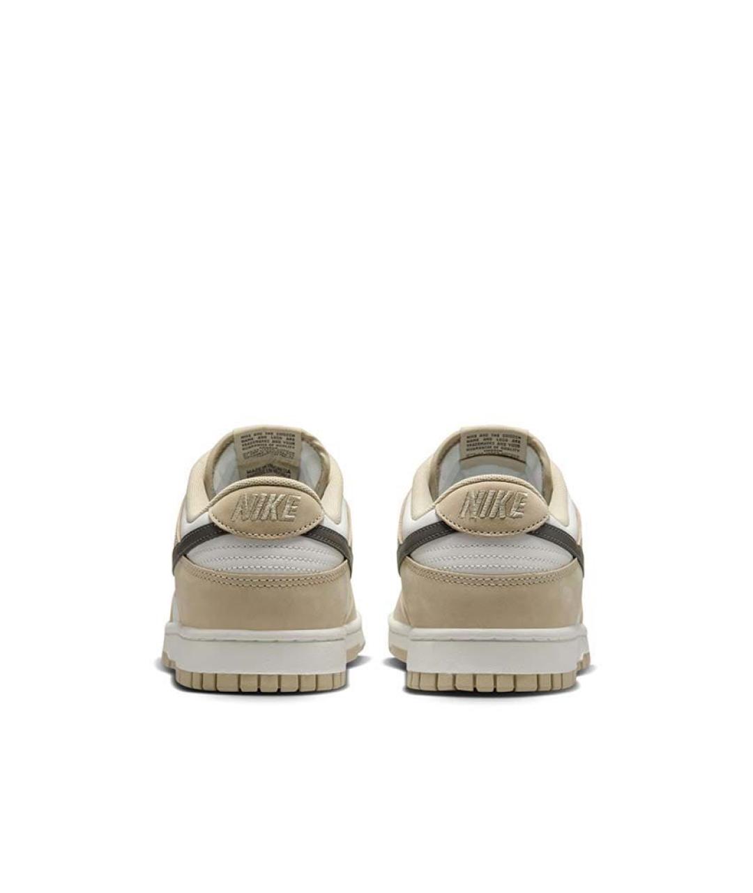 NIKE Бежевые кожаные низкие кроссовки / кеды, фото 4