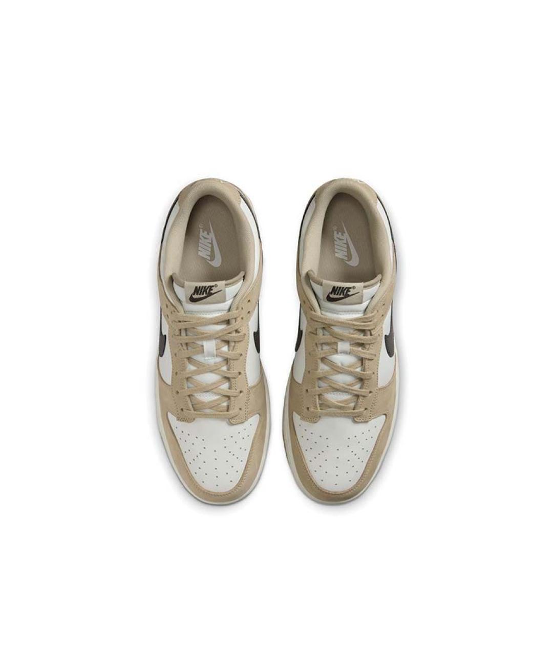 NIKE Бежевые кожаные низкие кроссовки / кеды, фото 3
