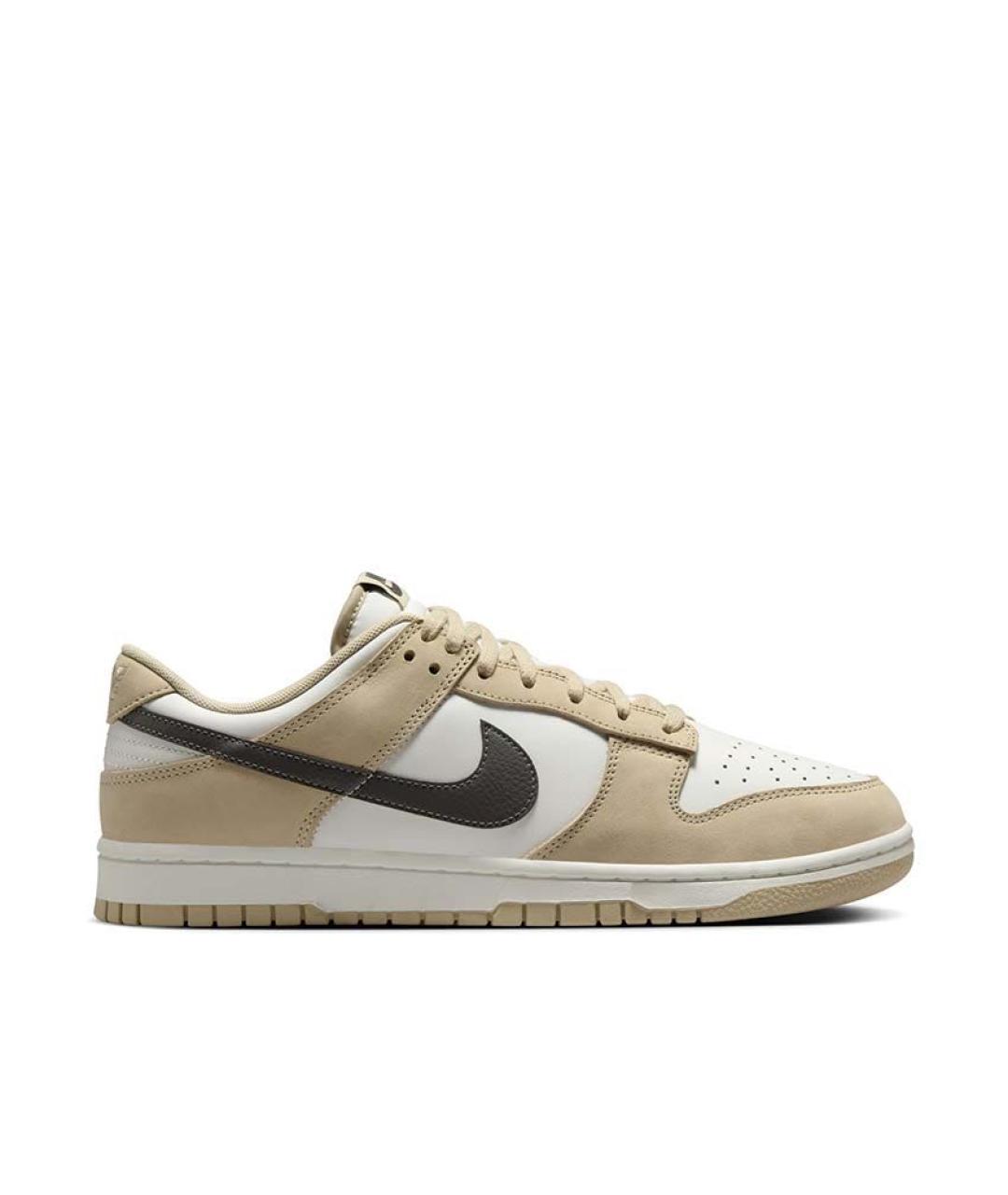 NIKE Бежевые кожаные низкие кроссовки / кеды, фото 5