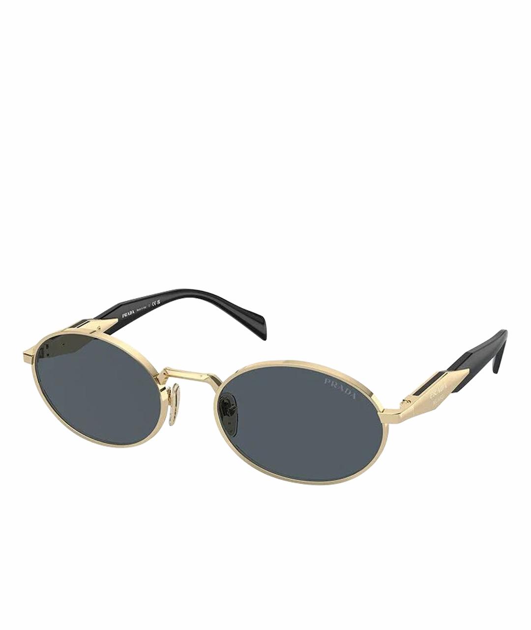 PRADA Серебряные металлические солнцезащитные очки, фото 1
