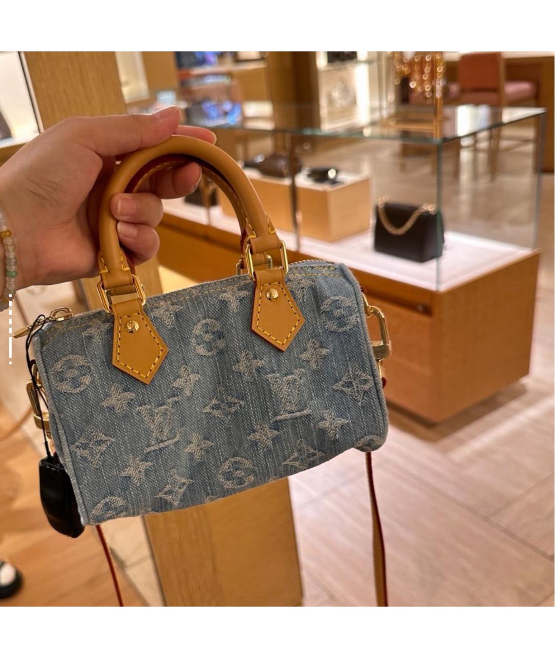 LOUIS VUITTON Синяя сумка с короткими ручками, фото 4