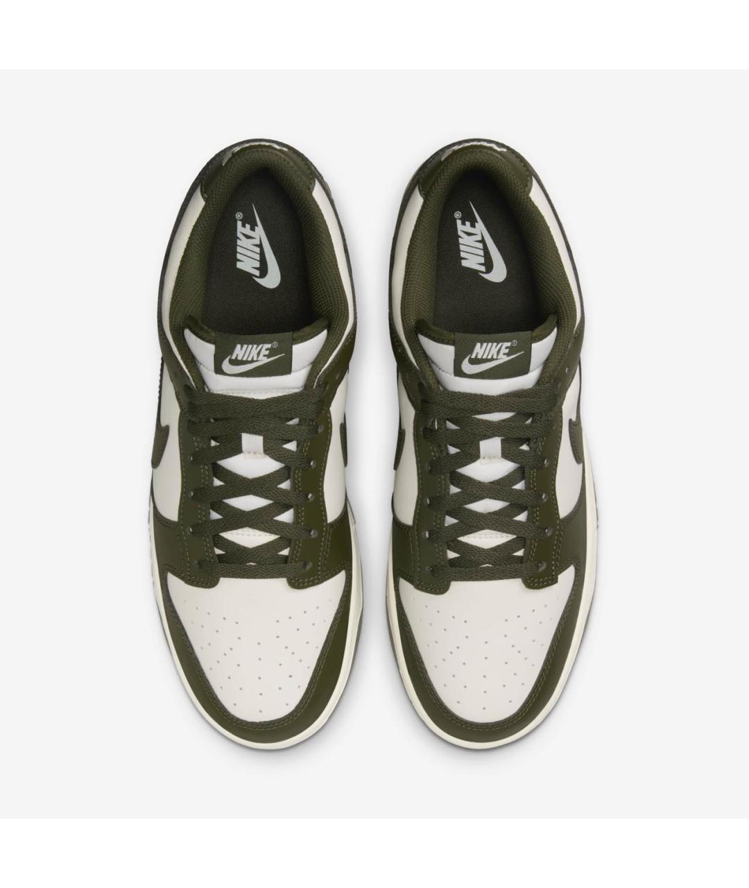 NIKE Зеленые кожаные низкие кроссовки / кеды, фото 3