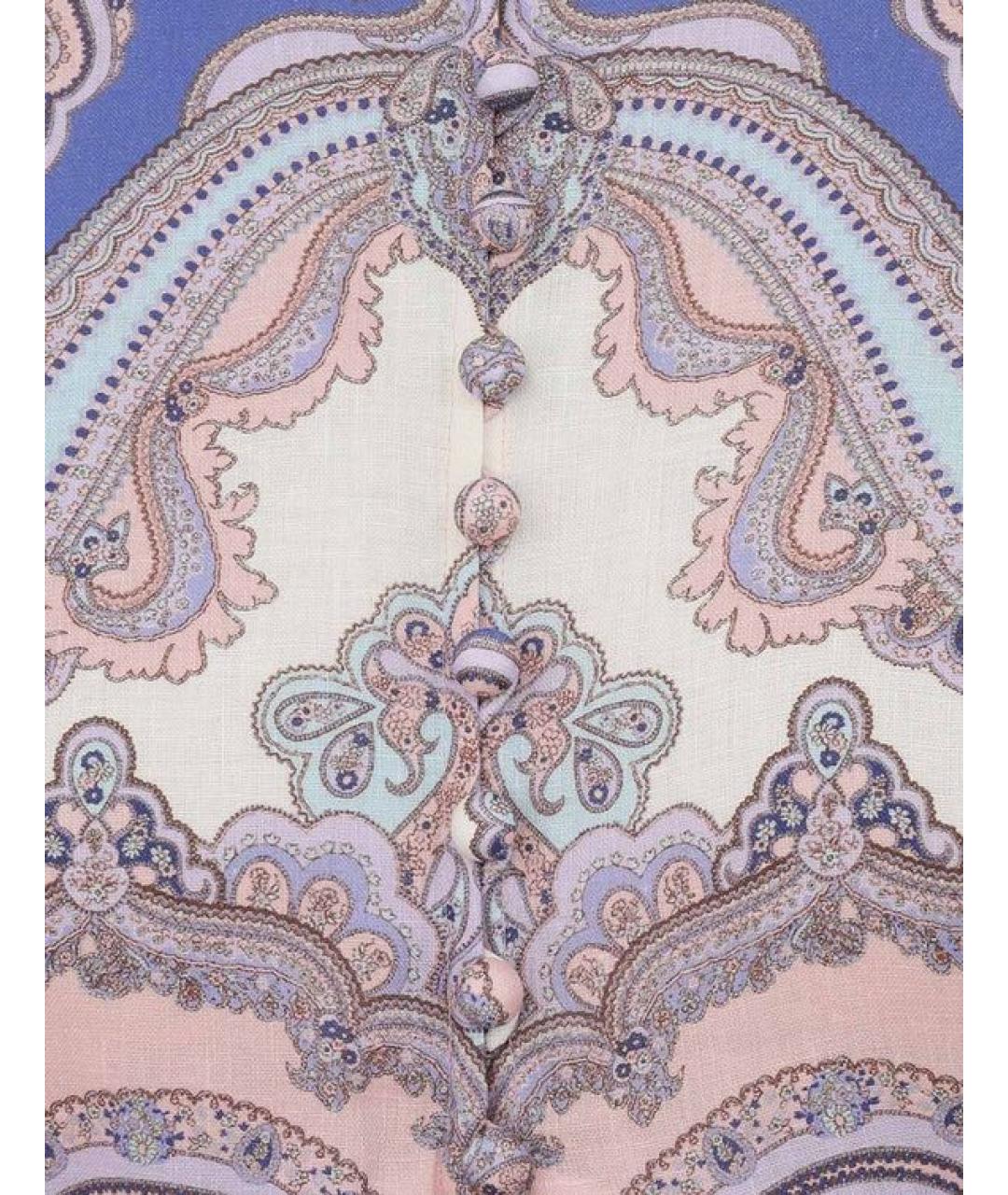ZIMMERMANN Мульти льняное повседневное платье, фото 2