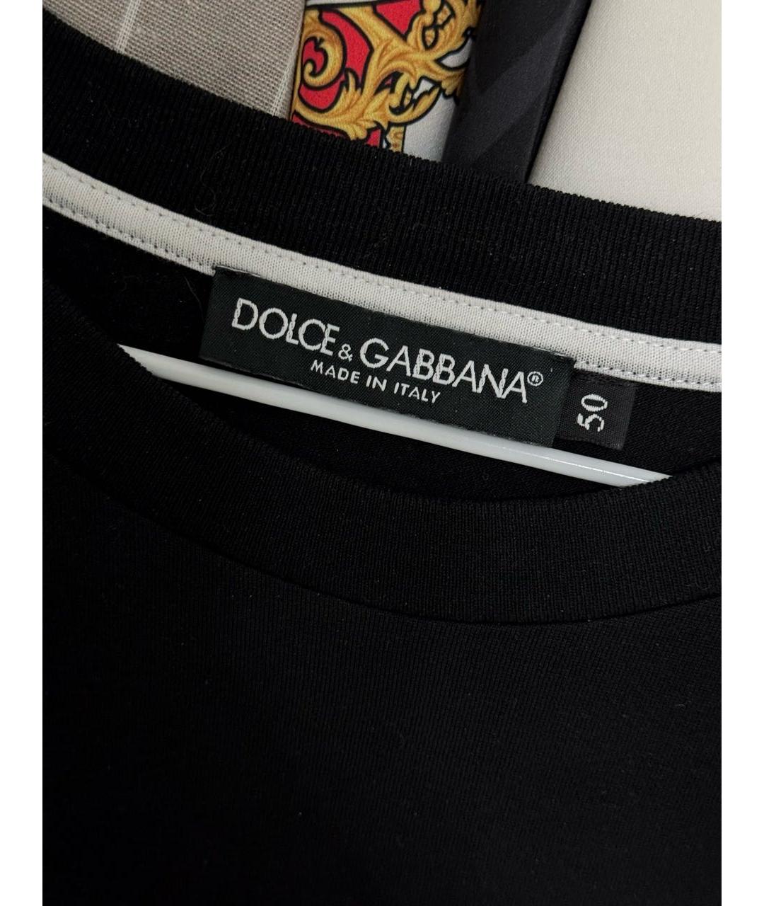 DOLCE&GABBANA Черная хлопковая футболка, фото 2