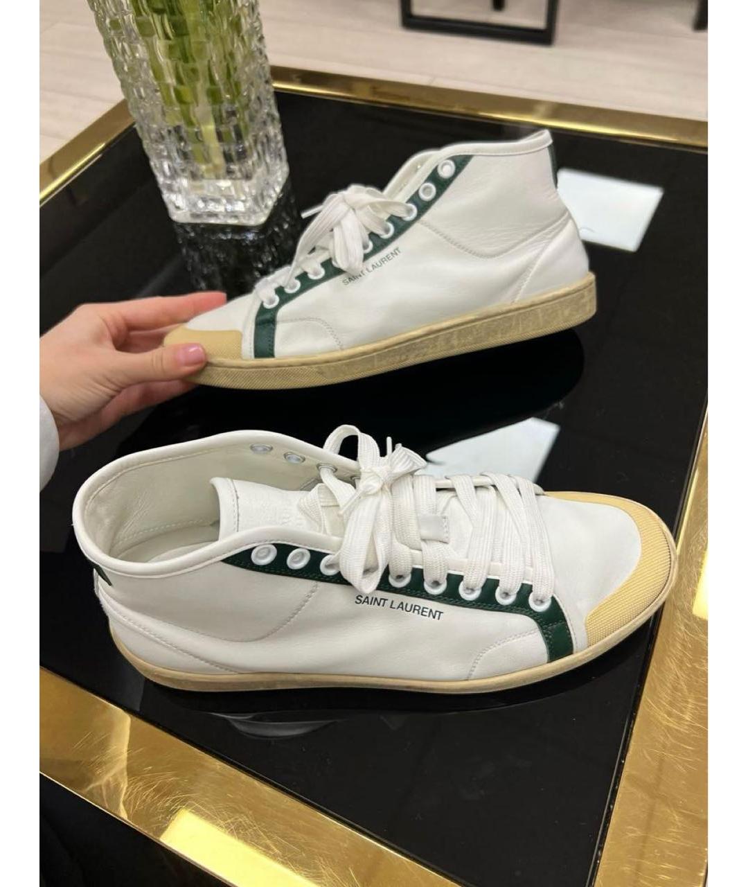 SAINT LAURENT Белые кожаные кеды, фото 5