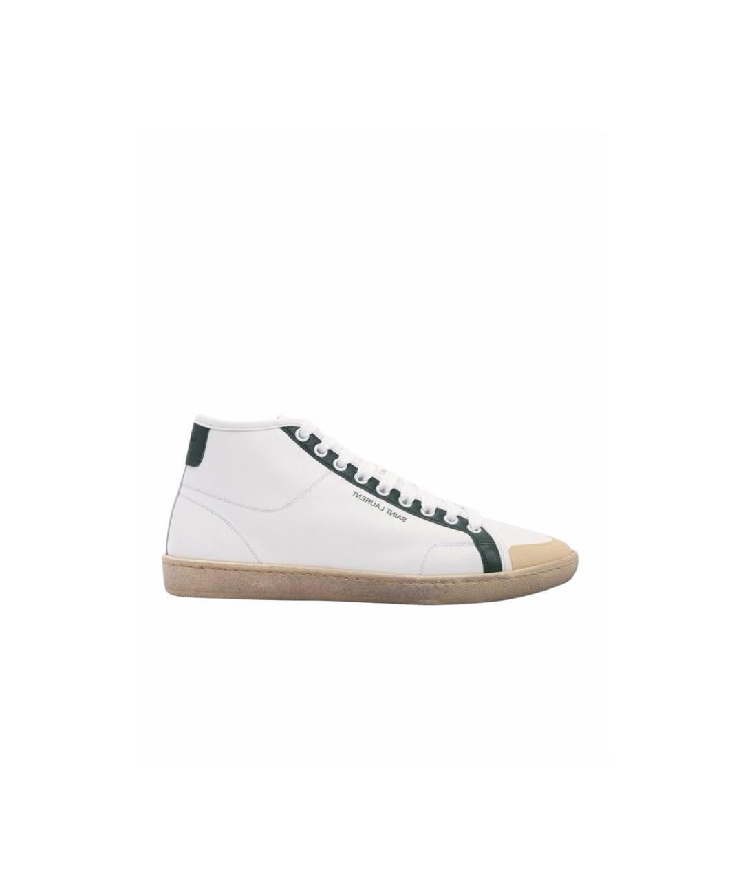 SAINT LAURENT Белые кожаные кеды, фото 1