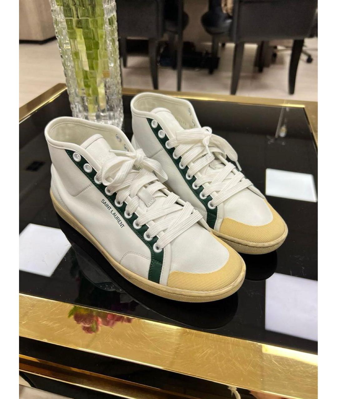 SAINT LAURENT Белые кожаные кеды, фото 3