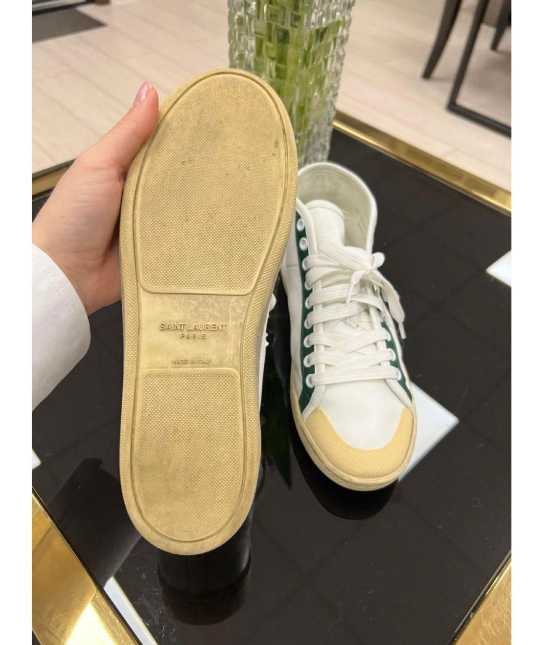 SAINT LAURENT Белые кожаные кеды, фото 4