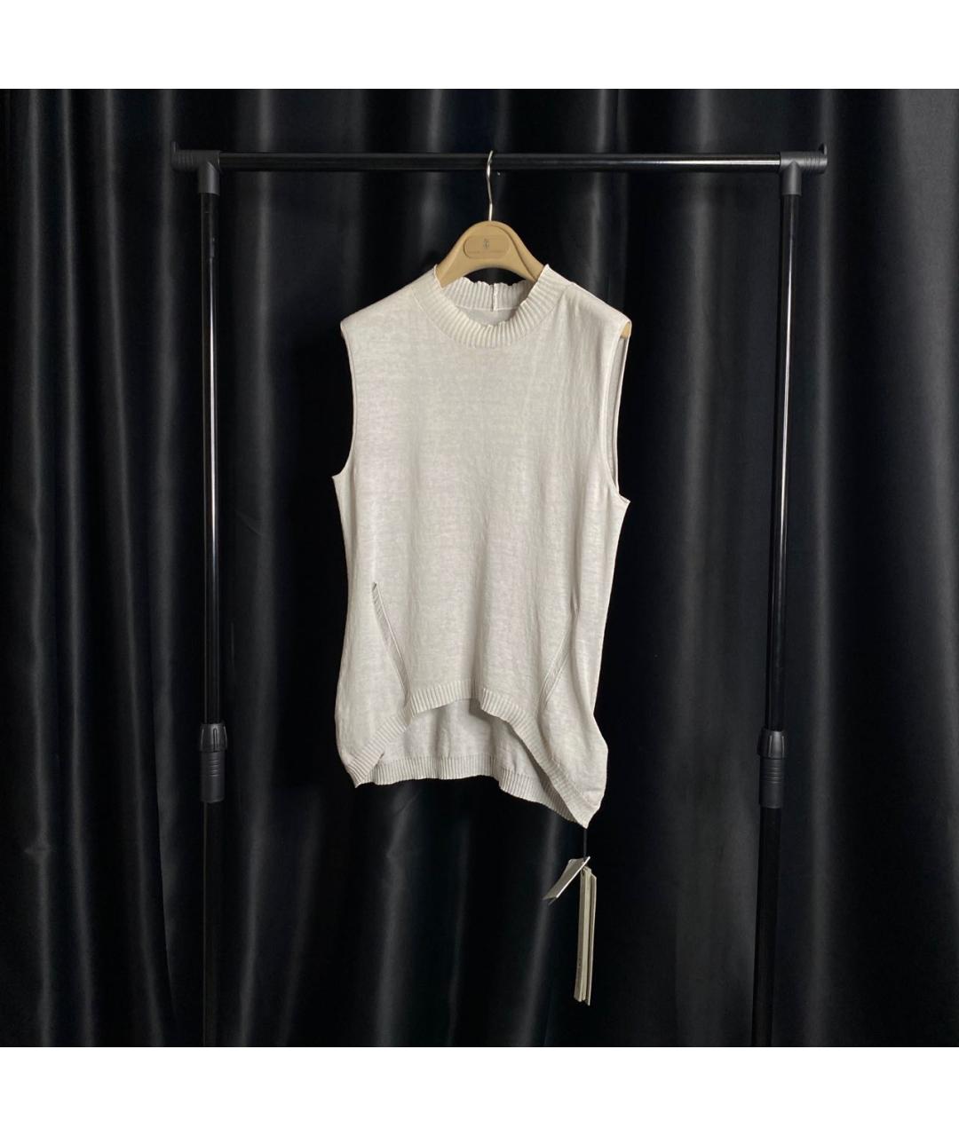 RICK OWENS Бежевая хлопковая жилетка, фото 2