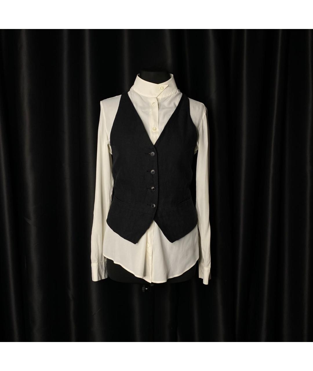 ANN DEMEULEMEESTER Черная хлопковая жилетка, фото 9