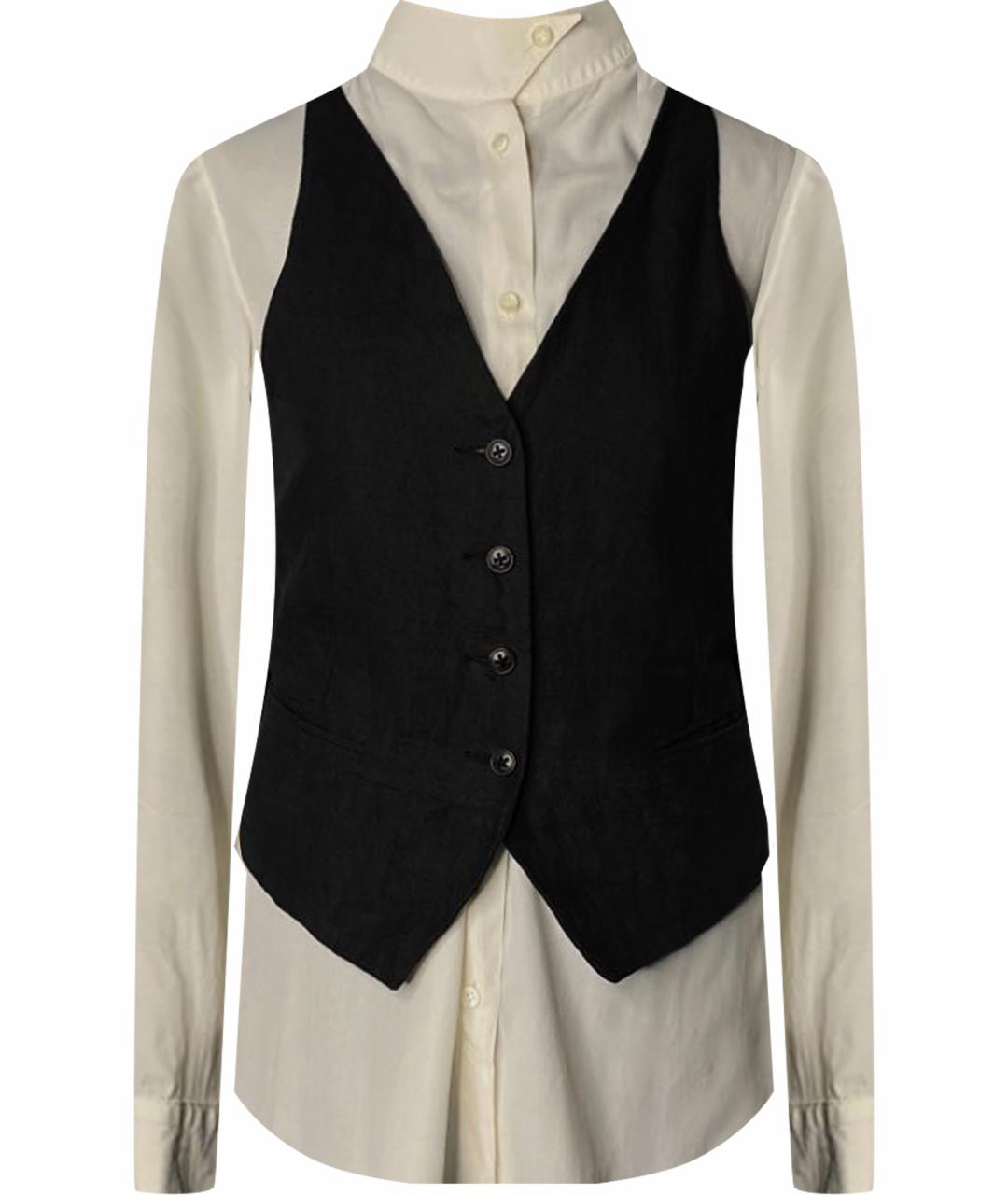 ANN DEMEULEMEESTER Черная хлопковая жилетка, фото 1