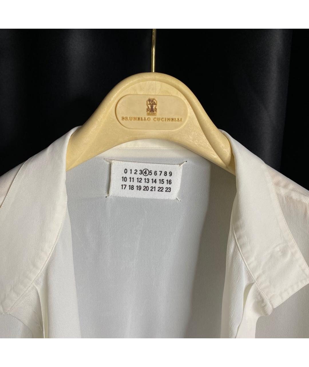 MAISON MARGIELA Белая шелковая блузы, фото 8