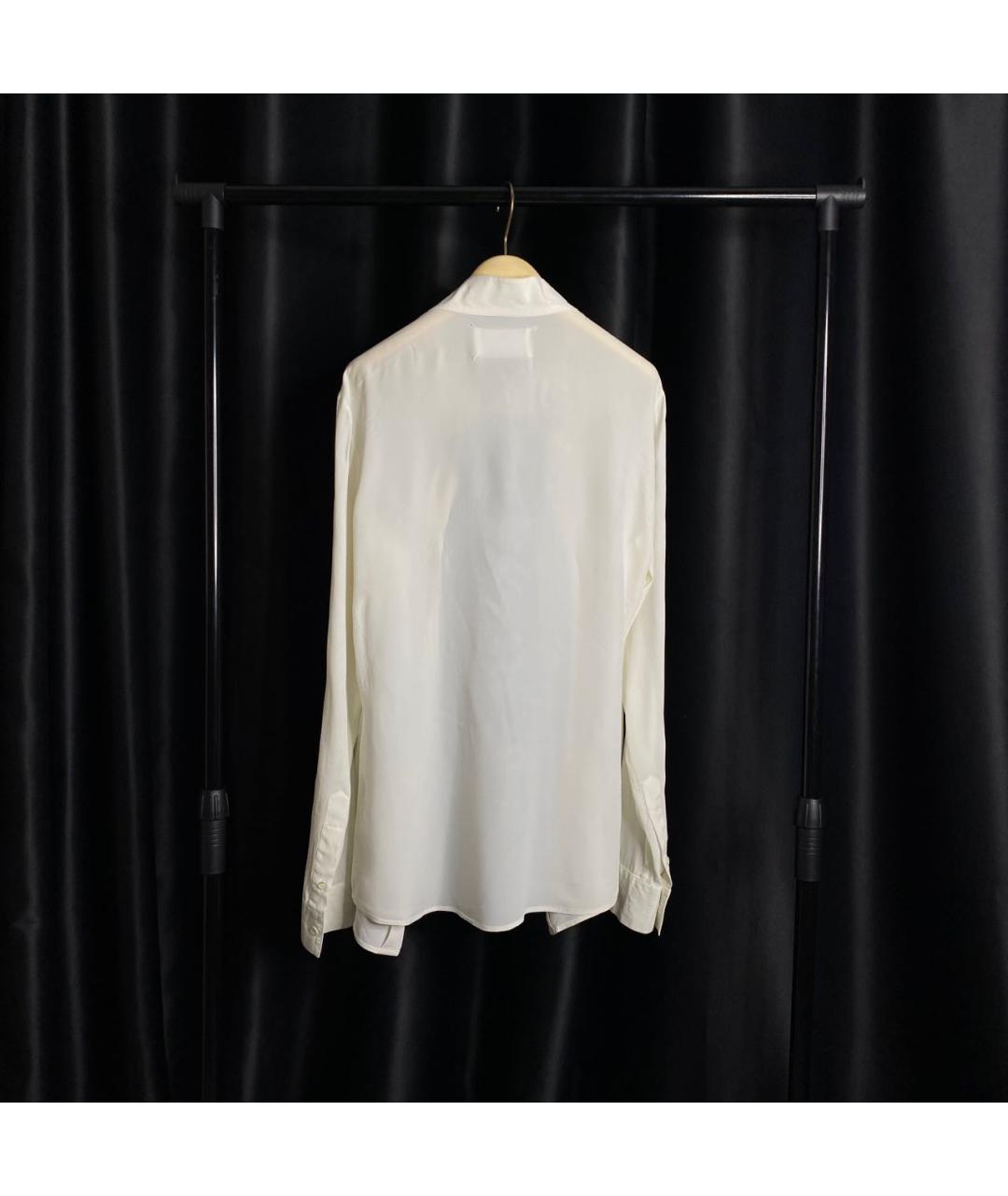MAISON MARGIELA Белая шелковая блузы, фото 3