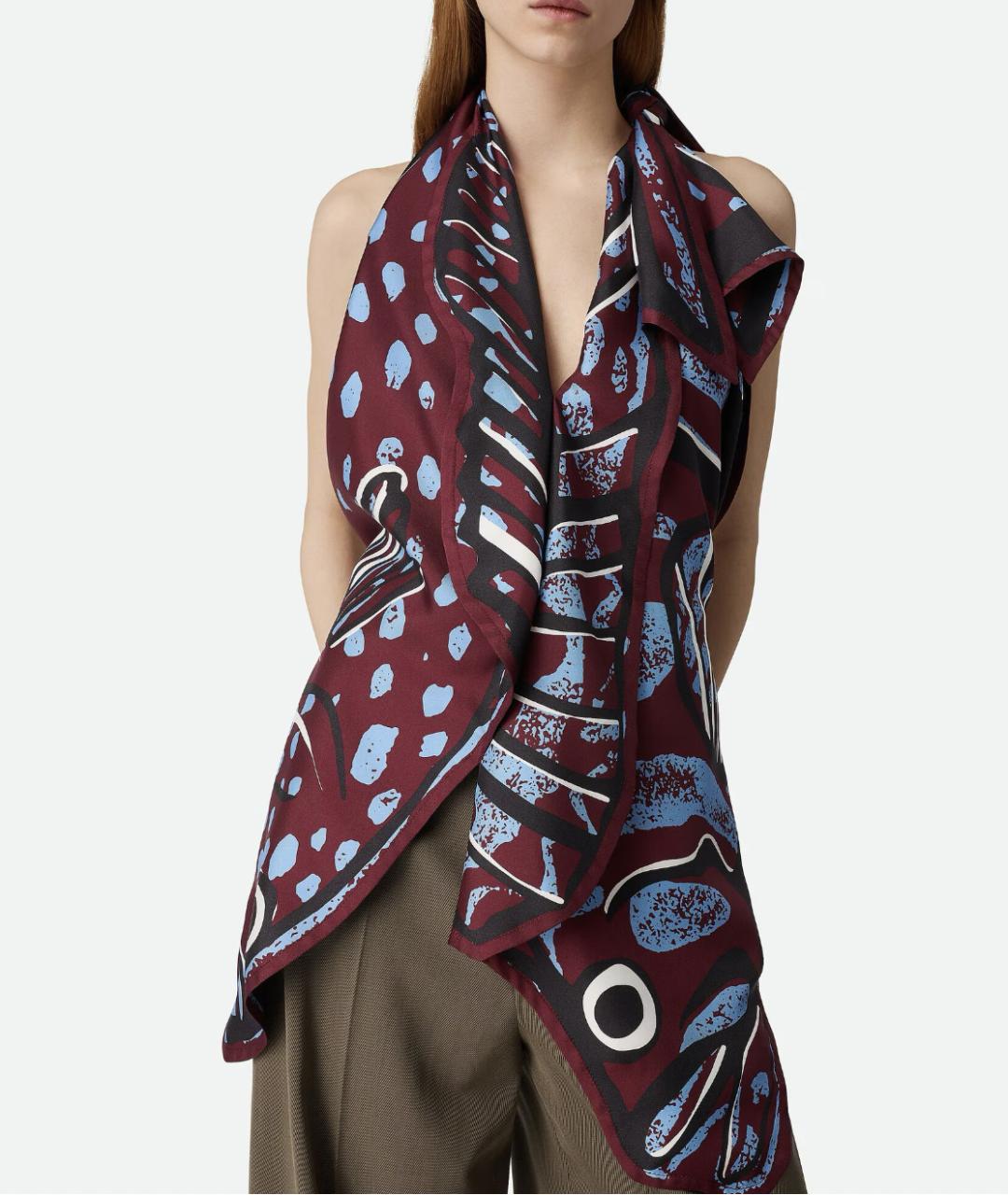 BOTTEGA VENETA Бордовая шелковая майка, фото 5