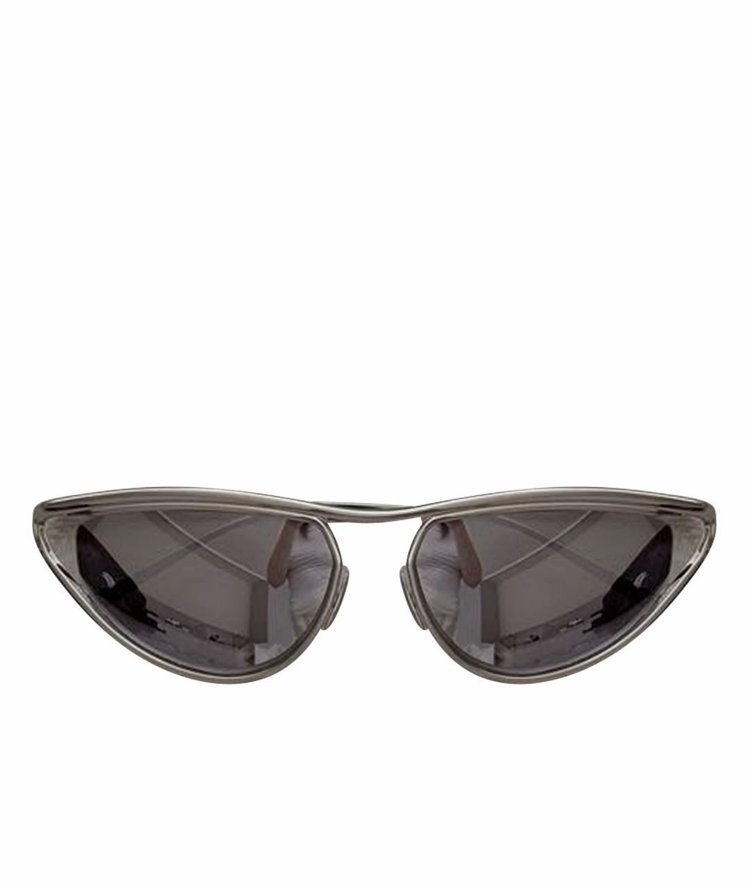 BOTTEGA VENETA Серебряные металлические солнцезащитные очки, фото 1