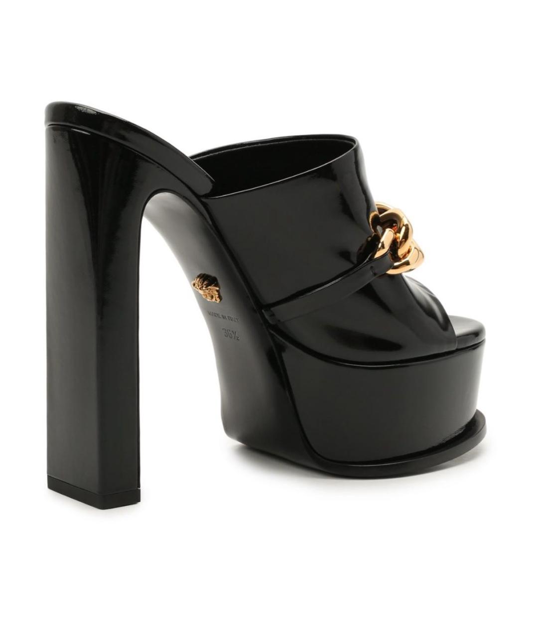 VERSACE Черные мюли из лакированной кожи, фото 3