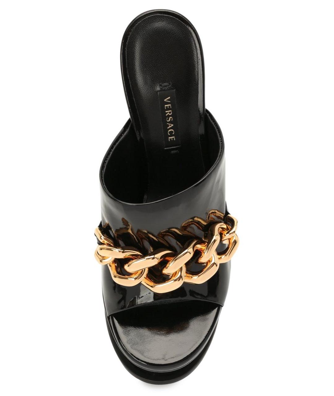 VERSACE Черные мюли из лакированной кожи, фото 4