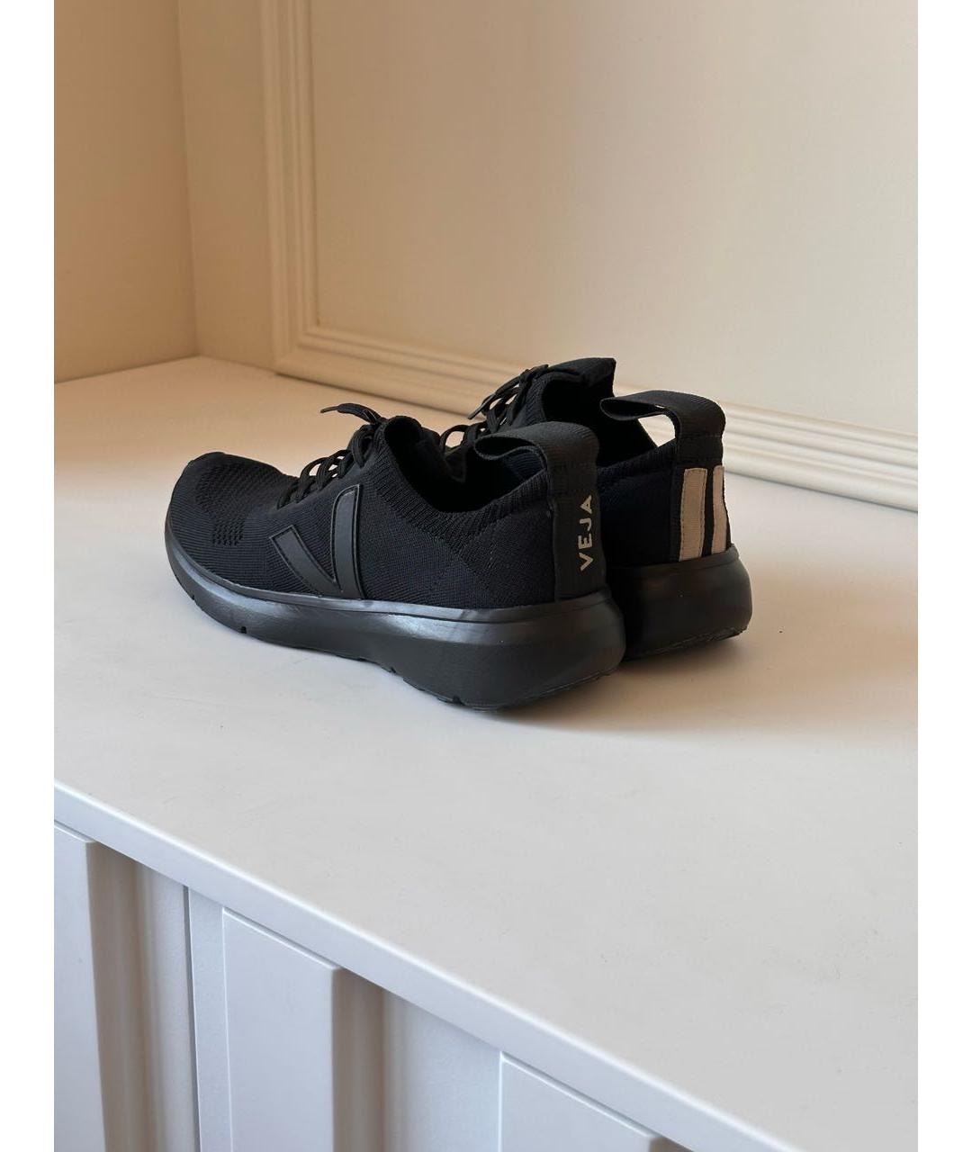 RICK OWENS Черные неопреновые низкие кроссовки / кеды, фото 4
